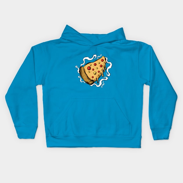 melted mozzarella pizza Kids Hoodie by Headskull